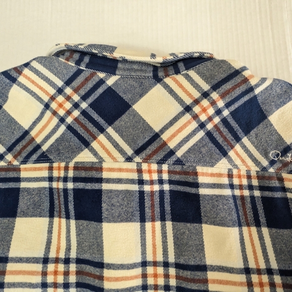 Quiksilver Waterman Blue Plaid Flannel Button Up Long Sleeve Shirt Size L - Picture 7 of 9